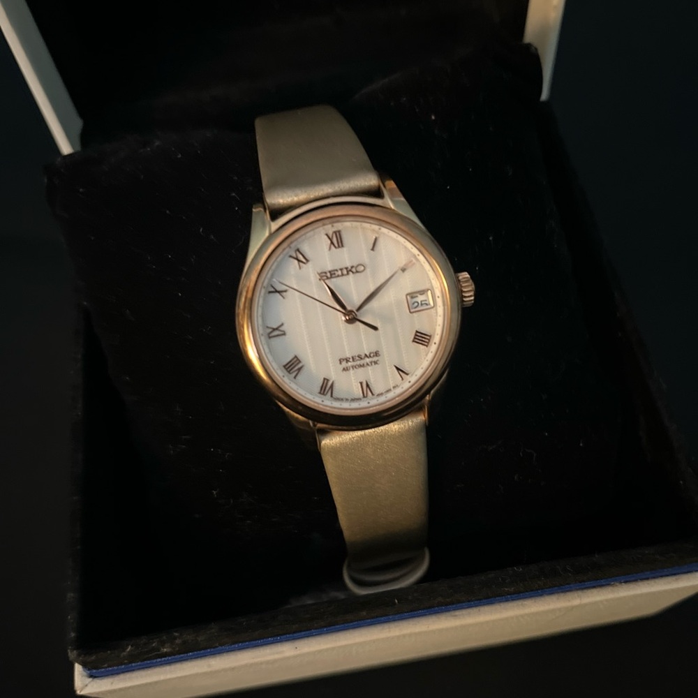 Seiko Presage Rose Gold and Silver Timepiece